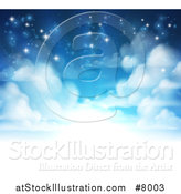Vector Illustration of a Background of Heavenly Sky with Shining Light and Clouds by AtStockIllustration