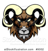 Vector Illustration of a Cartoon Demonic Angry Ram Head Mascot by AtStockIllustration