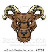 Vector Illustration of a Snarling Ram Head by AtStockIllustration