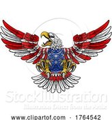 Vector Illustration of American Flag Bald Eagle Mascot Claws by AtStockIllustration