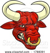 Vector Illustration of Bull Minotaur Longhorn Monster Cow Mascot by AtStockIllustration