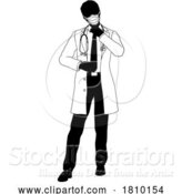 Vector Illustration of Doctor Guy Medical Silhouette Healthcare Person by AtStockIllustration