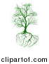 Vector Illustration of a Bare Green Tree with Brain Roots by AtStockIllustration