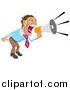 Vector Illustration of a Business Man Screaming into a Megaphone by AtStockIllustration