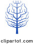 Vector Illustration of a Gradient Blue Brain Canopied Tree by AtStockIllustration