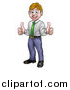 Vector Illustration of a Happy Blond Caucasian Business Man Giving Two Thumbs up by AtStockIllustration