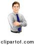 Vector Illustration of a Happy Caucasian Businessman with Folded Arms by AtStockIllustration