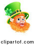 Vector Illustration of a Happy St Patricks Day Leprechaun Wearing a Top Hat by AtStockIllustration