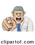 Vector Illustration of a Mad Boss Pointing Spitting and Yelling by AtStockIllustration