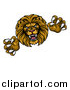 Vector Illustration of a Male Lion Attacking by AtStockIllustration