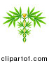 Vector Illustration of a Medical Marijuana Design with a Cannabis Plant Growing on a Gold Caduceus by AtStockIllustration