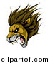 Vector Illustration of a Roaring Aggressive Lion Mascot Head by AtStockIllustration