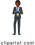 Vector Illustration of Black Businessman Mascot Concept by AtStockIllustration