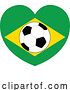 Vector Illustration of Cartoon Brazil Brazillian Flag Soccer Football Heart by AtStockIllustration