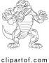 Vector Illustration of Cartoon Crocodile Alligator Lizard Dino Monster by AtStockIllustration