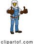 Vector Illustration of Cartoon Eagle Construction Mascot Handyman by AtStockIllustration