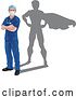 Vector Illustration of Superhero Nurse Doctor Shadow Super Hero by AtStockIllustration