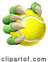 Vector Illustration of Tennis Ball Claw Monster Animal Hand by AtStockIllustration
